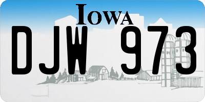 IA license plate DJW973