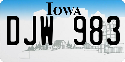 IA license plate DJW983