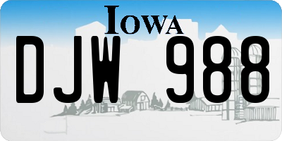 IA license plate DJW988
