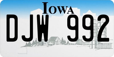IA license plate DJW992