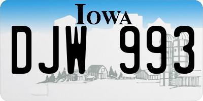 IA license plate DJW993
