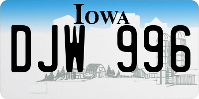 IA license plate DJW996