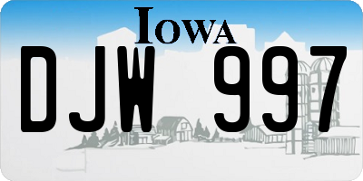 IA license plate DJW997