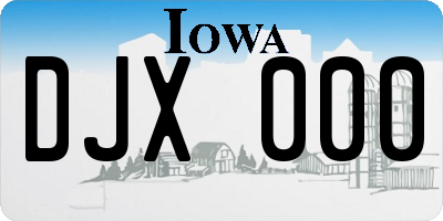 IA license plate DJX000