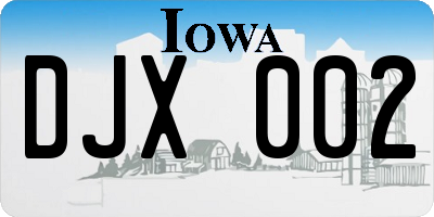 IA license plate DJX002