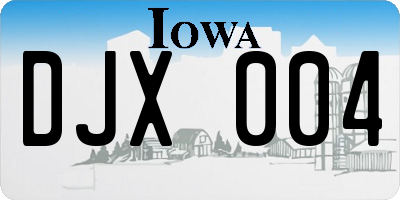 IA license plate DJX004