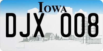 IA license plate DJX008