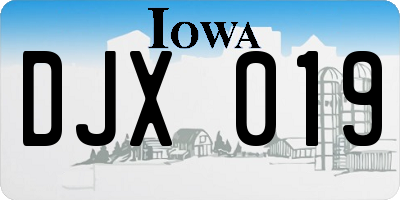 IA license plate DJX019