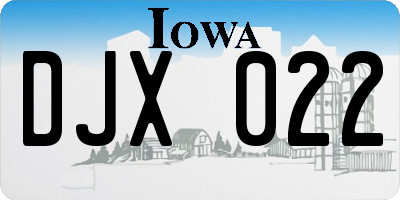IA license plate DJX022