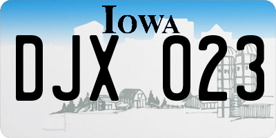 IA license plate DJX023