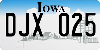IA license plate DJX025