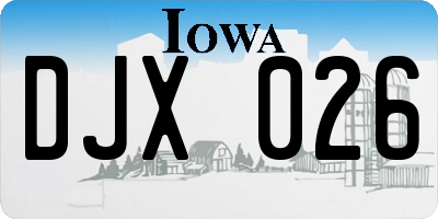 IA license plate DJX026