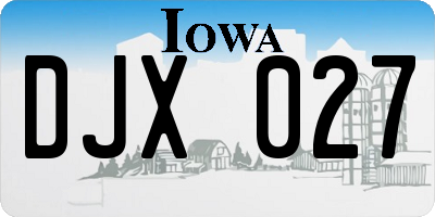 IA license plate DJX027