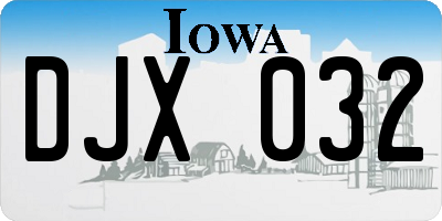 IA license plate DJX032