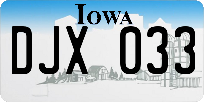IA license plate DJX033