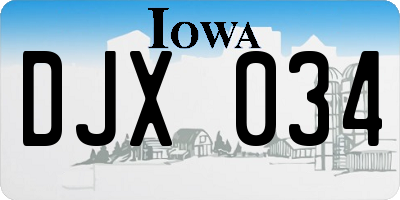 IA license plate DJX034