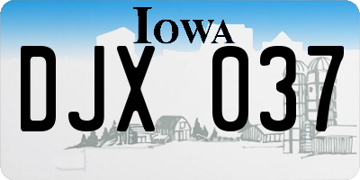 IA license plate DJX037