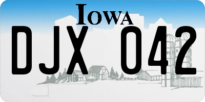 IA license plate DJX042