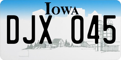 IA license plate DJX045