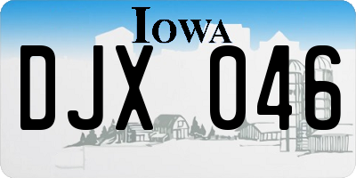IA license plate DJX046