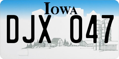 IA license plate DJX047