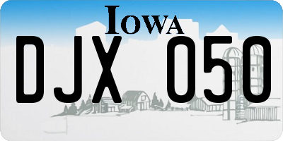 IA license plate DJX050