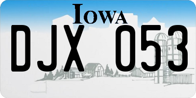 IA license plate DJX053