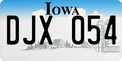 IA license plate DJX054