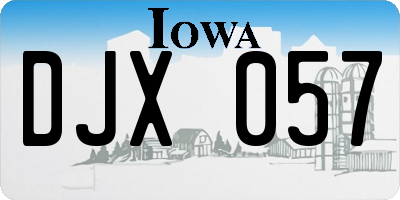 IA license plate DJX057