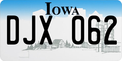 IA license plate DJX062