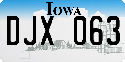 IA license plate DJX063