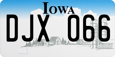 IA license plate DJX066