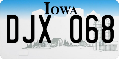 IA license plate DJX068
