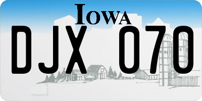 IA license plate DJX070