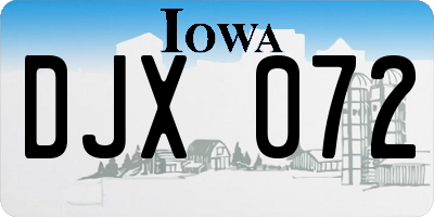 IA license plate DJX072