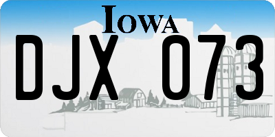 IA license plate DJX073