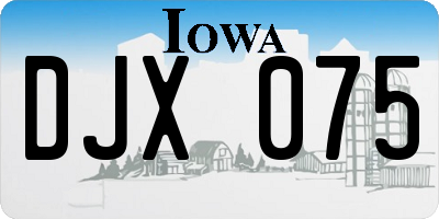 IA license plate DJX075