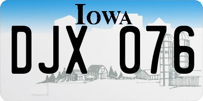 IA license plate DJX076