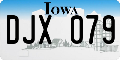 IA license plate DJX079