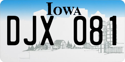 IA license plate DJX081