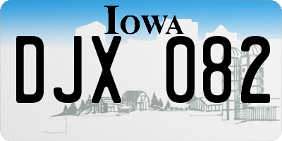 IA license plate DJX082