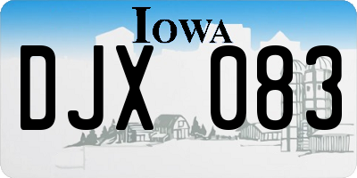 IA license plate DJX083