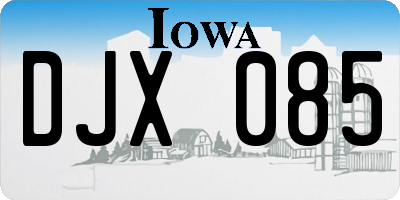 IA license plate DJX085
