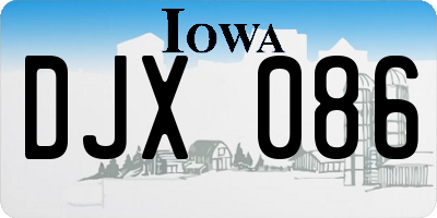 IA license plate DJX086