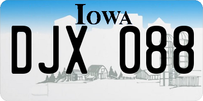 IA license plate DJX088