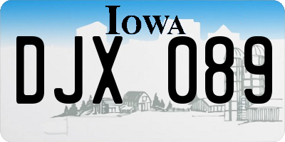 IA license plate DJX089