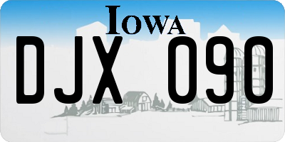 IA license plate DJX090
