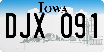 IA license plate DJX091