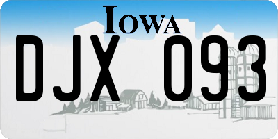 IA license plate DJX093