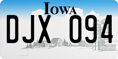 IA license plate DJX094